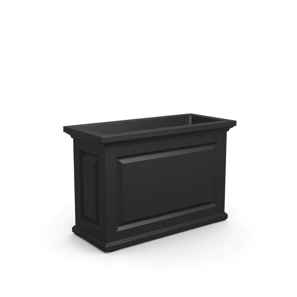 Mayne Nantucket 36 in. Self-Watering Black Polyethylene Trough - Image 2