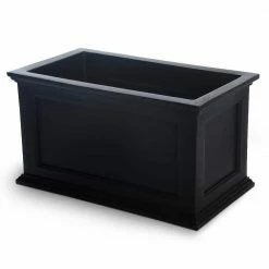Mayne Fairfield 20 in. x 36 in. Self-Watering Black Polyethylene Planter