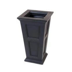 Mayne Fairfield 28 in. Tall Self-Watering Black Polyethylene Planter
