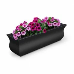 Mayne Valencia 36 in. x 10 in. Black Polyethylene Window Box