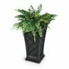 Mayne Georgian 28 in. Tall Self-Watering Black Polyethylene Planter