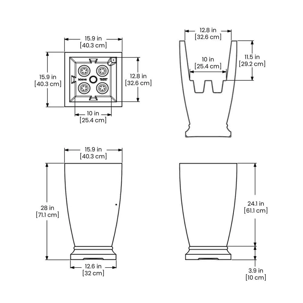 Mayne Acadia 28 in. Tall Self-Watering Black Polyethylene Planter - Image 3