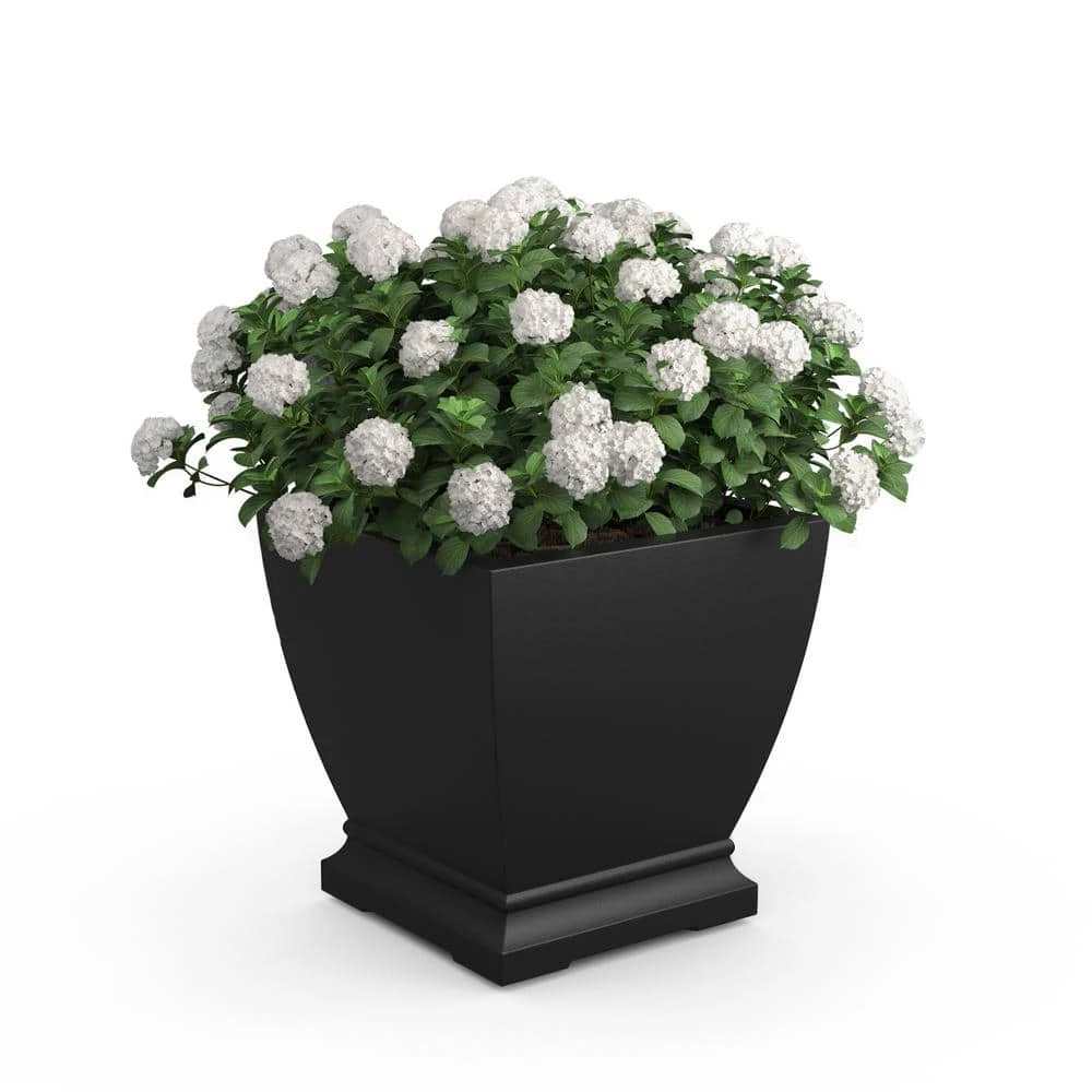Mayne Acadia 20 in. Square Self-Watering Black Polyethylene Planter