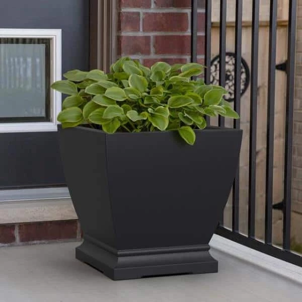 Mayne Acadia 20 in. Square Self-Watering Black Polyethylene Planter - Image 5