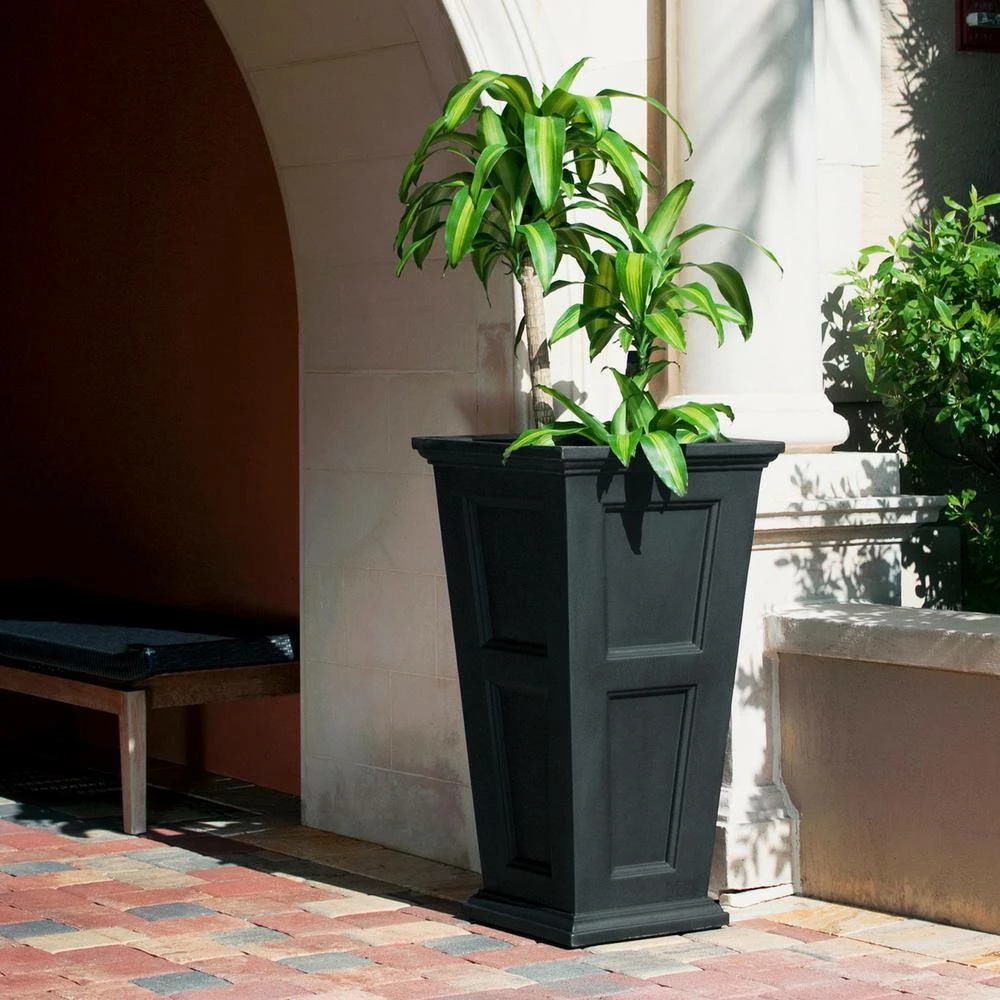 Mayne Fairfield 40 in. Tall Black Polyethylene Planter - Image 6
