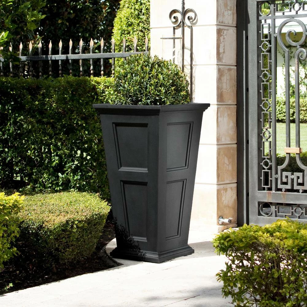 Mayne Fairfield 40 in. Tall Black Polyethylene Planter - Image 4