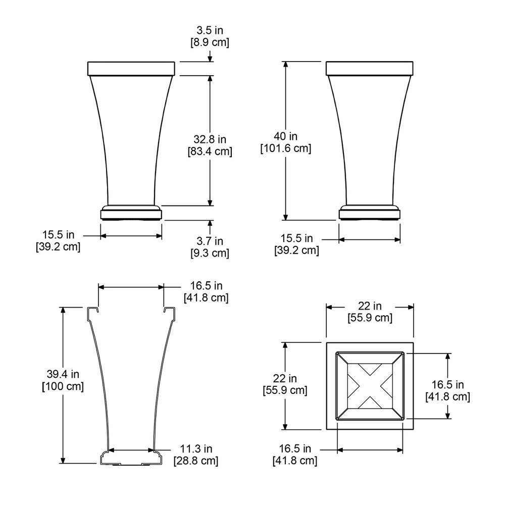 Mayne Bordeaux 40 in. Tall Black Polyethylene Planter - Image 6