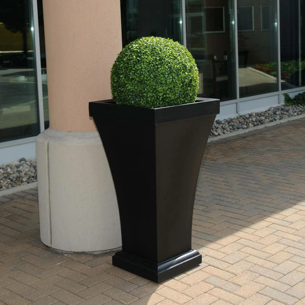 Mayne Bordeaux 40 in. Tall Black Polyethylene Planter - Image 4