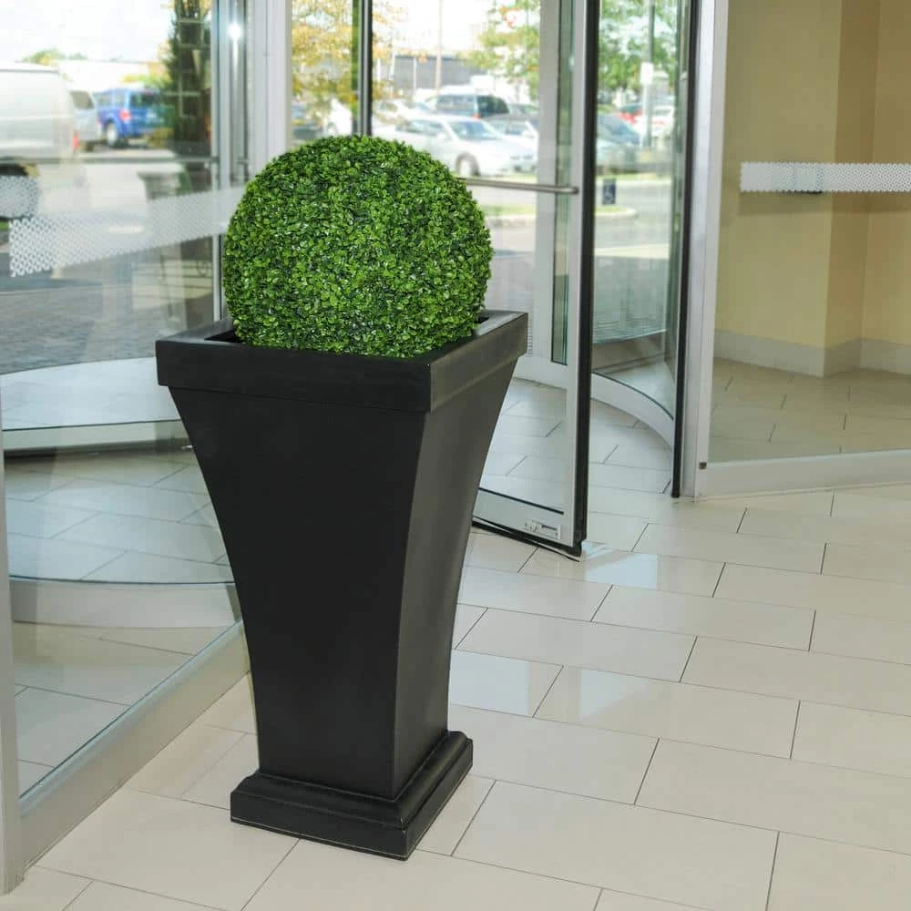 Mayne Bordeaux 40 in. Tall Black Polyethylene Planter - Image 3
