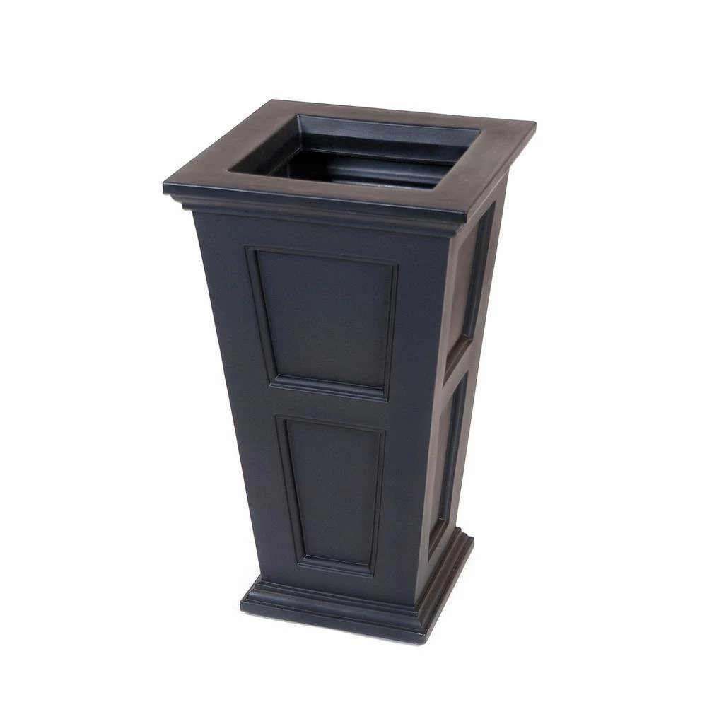 Mayne Fairfield 34 in. Tall Self-Watering Black Polyethylene Planter - Image 2