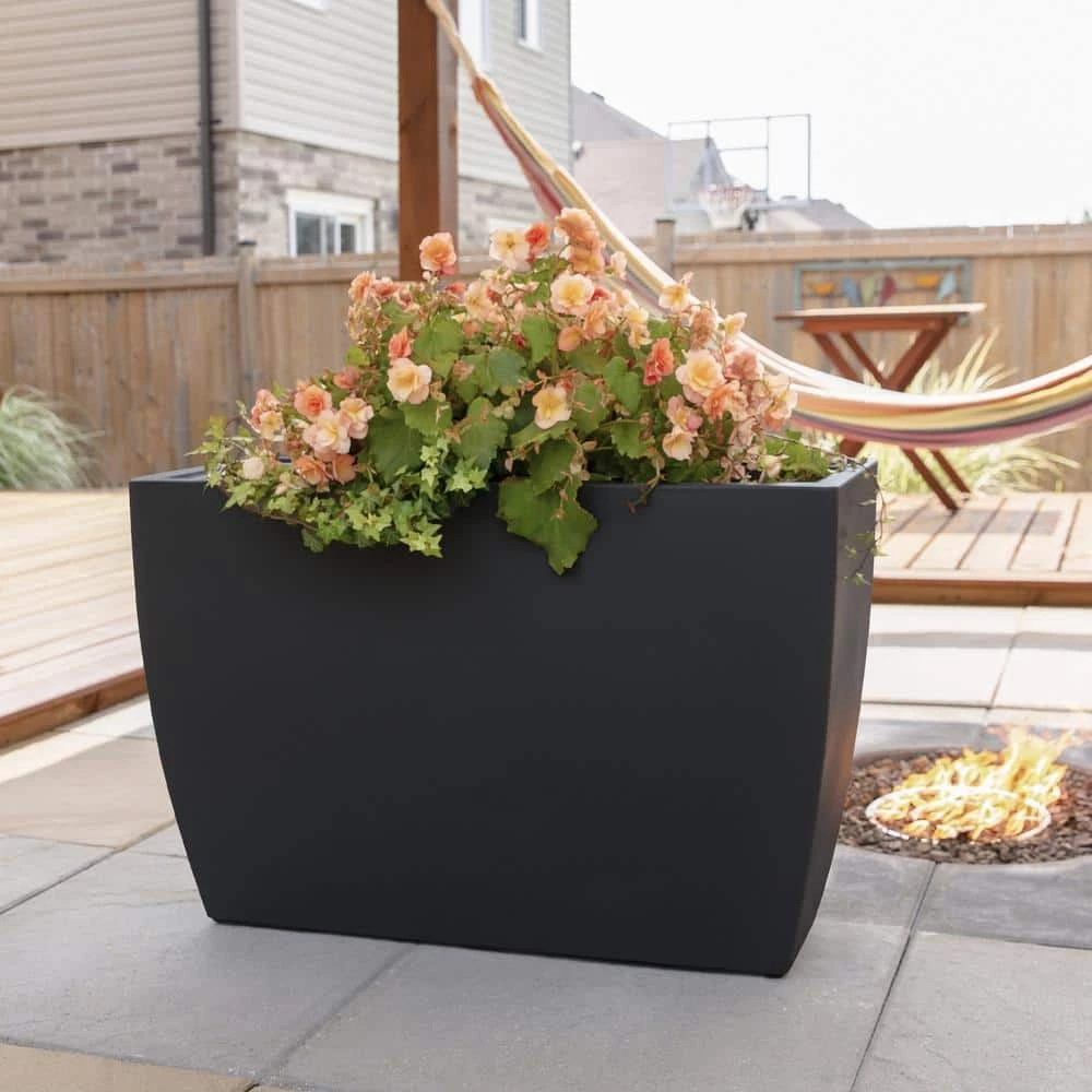 Mayne Kobi Trough Black Polyethylene Planter - Image 4