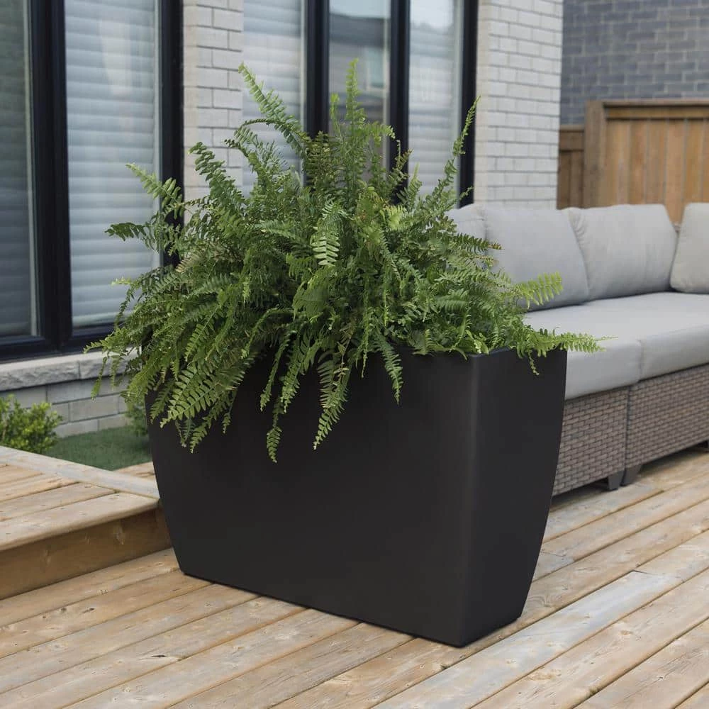 Mayne Kobi Trough Black Polyethylene Planter - Image 3