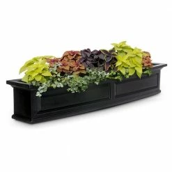 Mayne Nantucket 60 in. x 11.5 in. Self-Watering Black Polyethylene Window Box