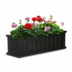 Mayne Cape Cod 36 in. x 11 in. Self-Watering Black Polyethylene Window Box