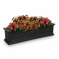 Mayne Fairfield 48 in. x 11 in. Self-Watering Black Polyethylene Window Box