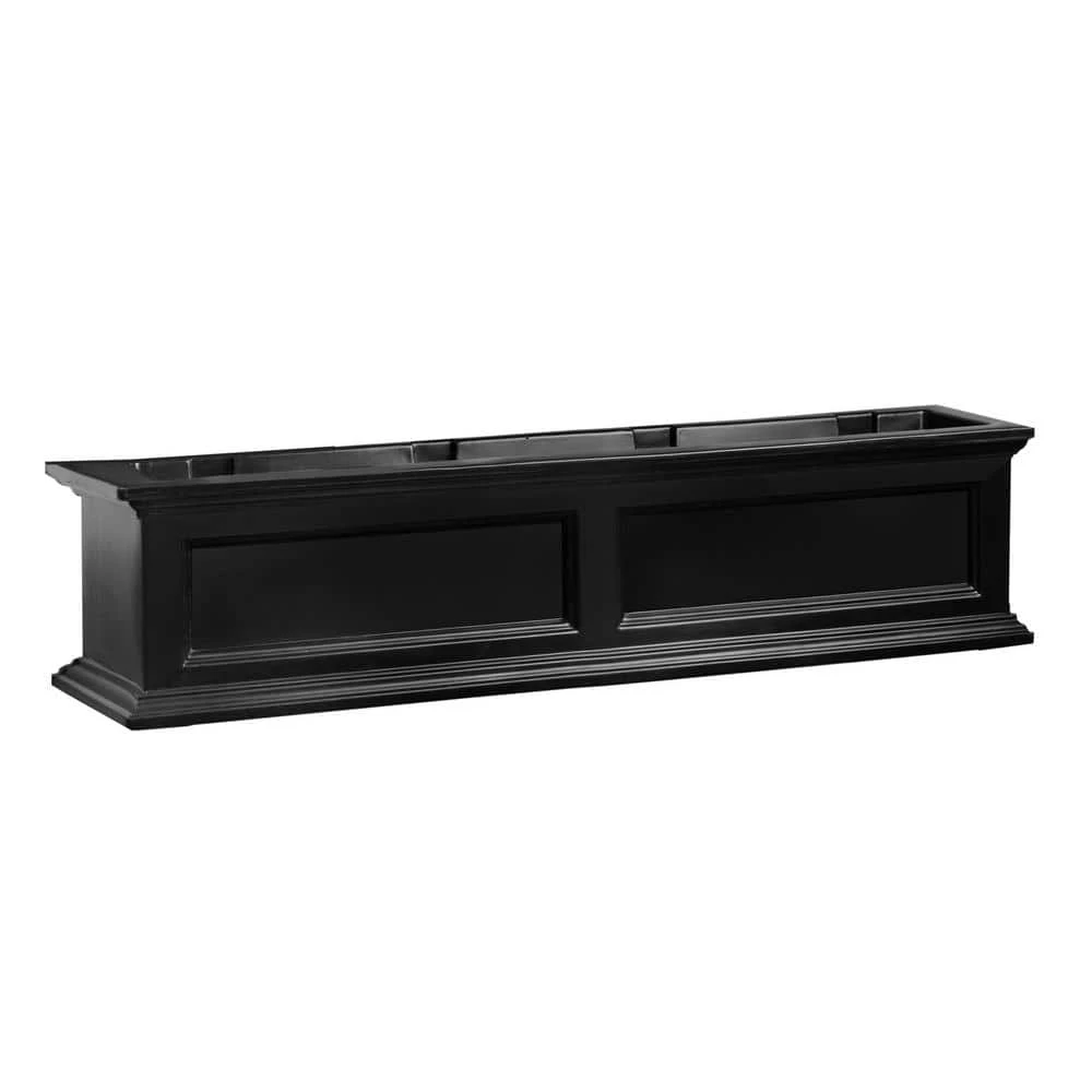 Mayne Fairfield 48 in. x 11 in. Self-Watering Black Polyethylene Window Box - Image 2