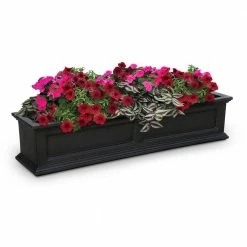Mayne Fairfield 60 in. x 11 in. Self-Watering Black Polyethylene Window Box