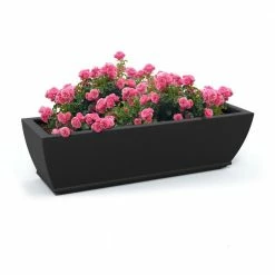Mayne Acadia 36 in. x 11 in. Self-Watering Black Polyethylene Window Box