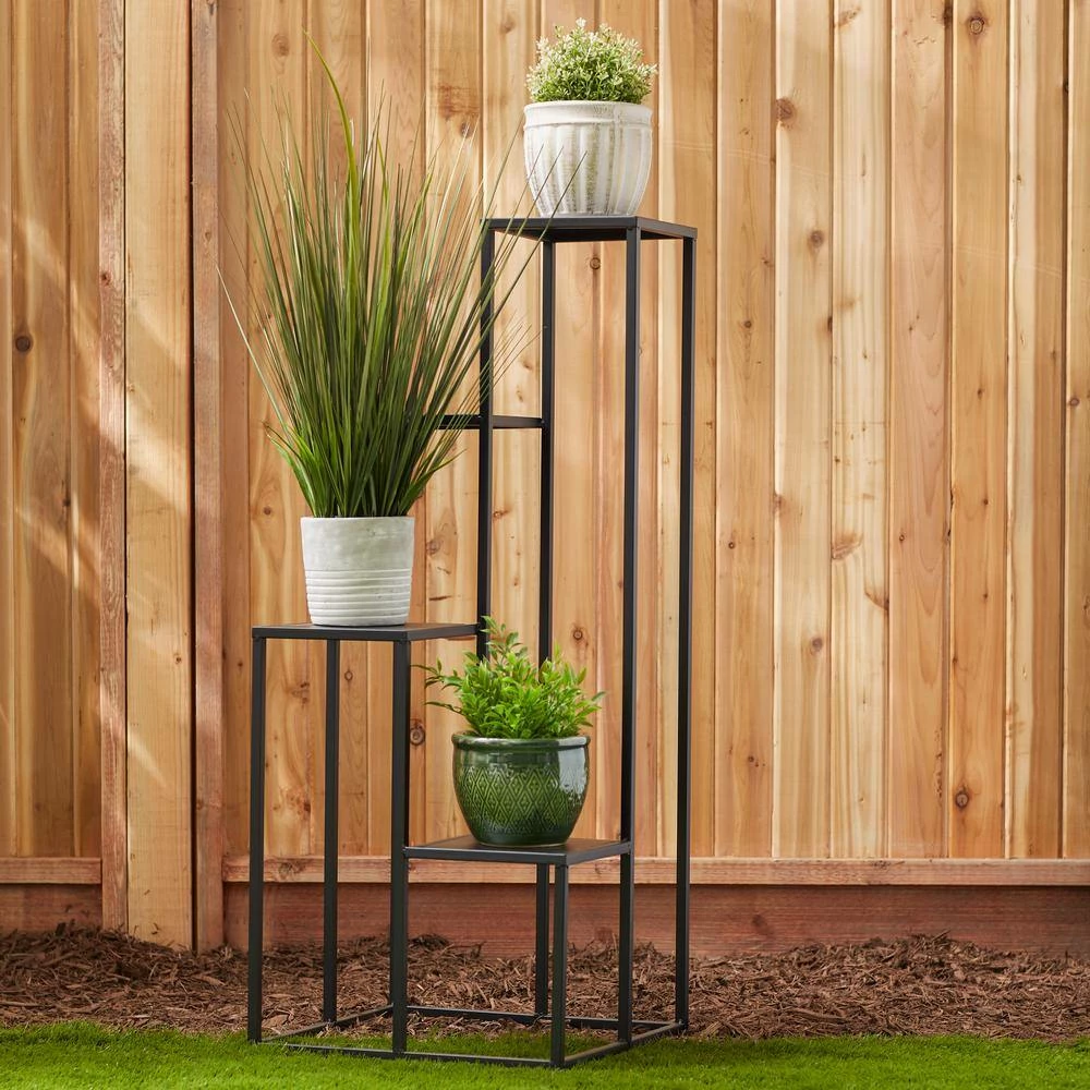 Zingz & Thingz 15.75 in. x 15.75 in. x 39.25 in. Modern Iron Plant Stand 4-Tier - Image 5
