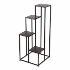 Zingz & Thingz 15.75 in. x 15.75 in. x 39.25 in. Modern Iron Plant Stand 4-Tier