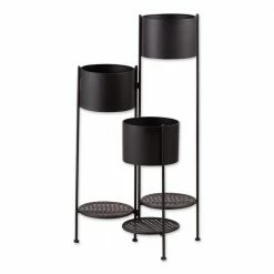 Zingz & Thingz 18 in. x 17.5 in. x 37 in. 3-Tier Barrel Bucket Plant Stand