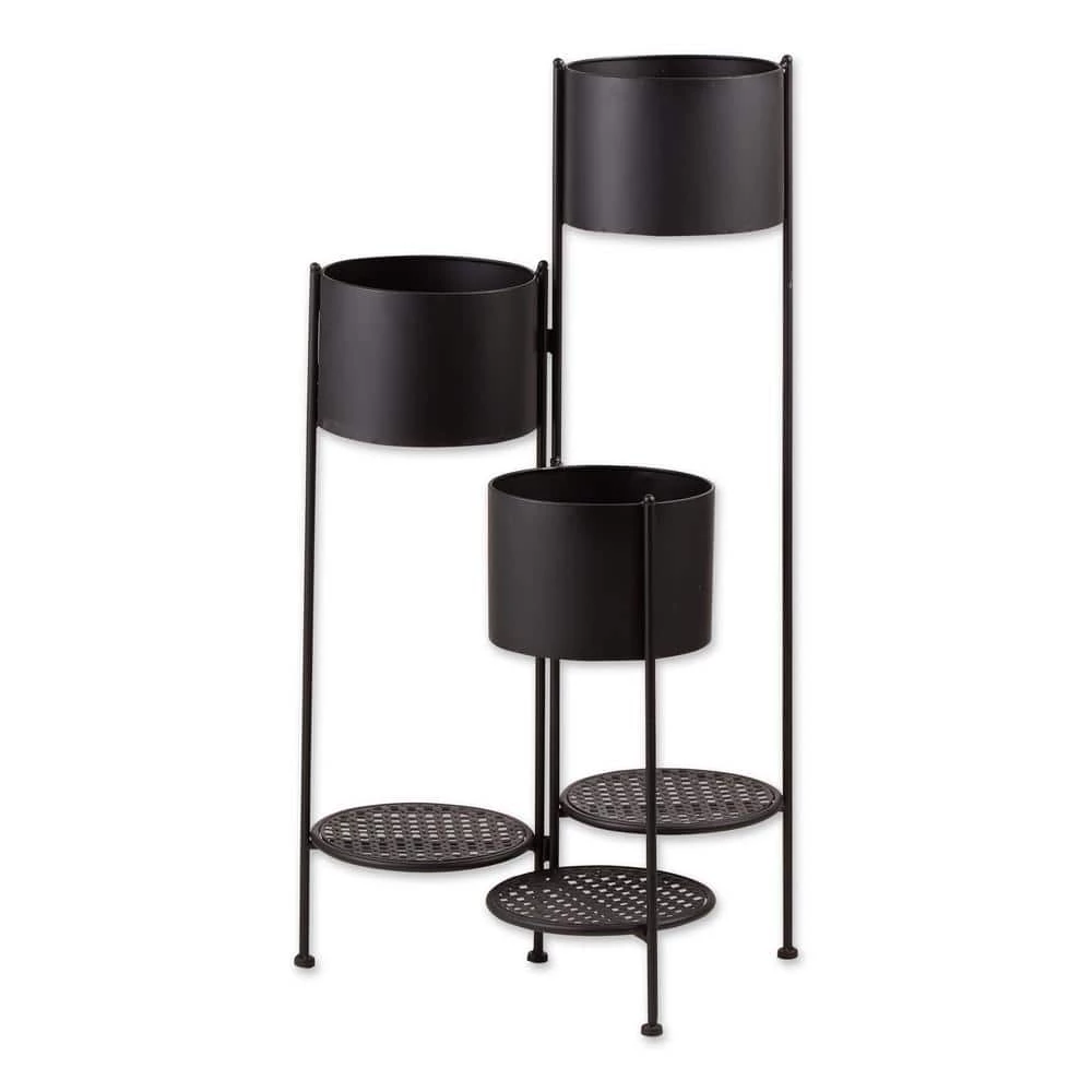 Zingz & Thingz 18 in. x 17.5 in. x 37 in. 3-Tier Barrel Bucket Plant Stand