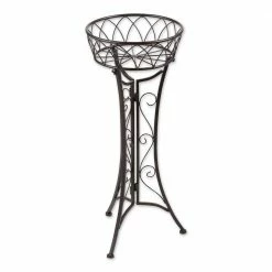 Zingz & Thingz 10.75 in. x 10.75 in. x 26.5 in. Curlicue Single Plant Stand