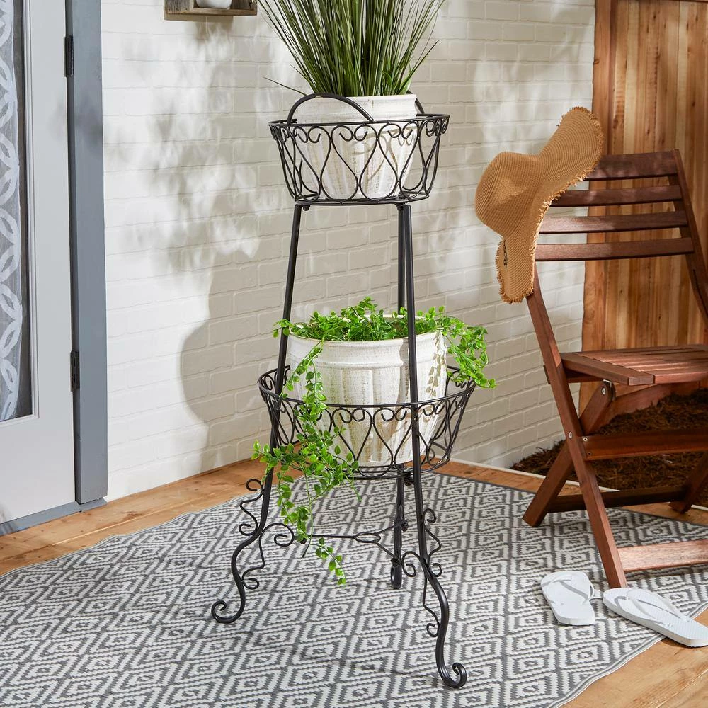 Zingz & Thingz 19.5 in. x 19.5 in. x 39.5 in. Plant Stand (2-Tier) - Image 4