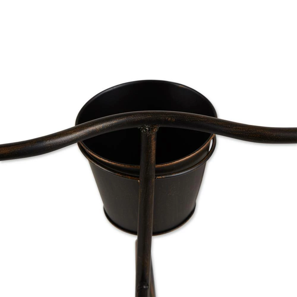 Zingz & Thingz 32 in. x 10 in. x 33.75 in. Old-Fashioned Iron Bicycle Plant Stand 3-Tier - Image 3