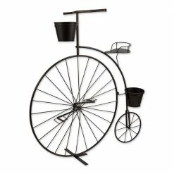 Zingz & Thingz 32 in. x 10 in. x 33.75 in. Old-Fashioned Iron Bicycle Plant Stand 3-Tier