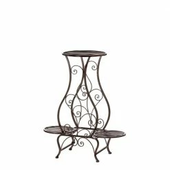 Zingz & Thingz 22.25 in. x 11.75 in. x 26.75 in. Iron Hourglass Triple Plant Stand