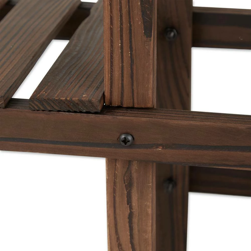 Zingz & Thingz 27.75 in. x 9.5 in. x 19.5 in. Zigzag Pallet Iron Plant Stand 3-Tier - Image 4