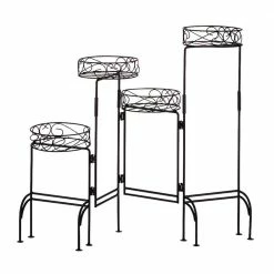 Zingz & Thingz 9 in. x 6.5 in. x 24.75 in. Iron Plant Stand Screen 4-Tier