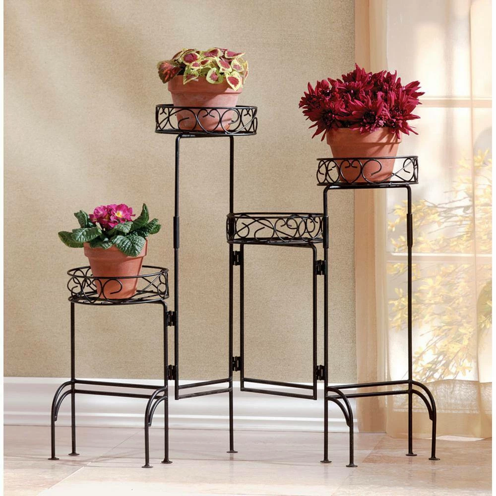 Zingz & Thingz 9 in. x 6.5 in. x 24.75 in. Iron Plant Stand Screen 4-Tier - Image 2