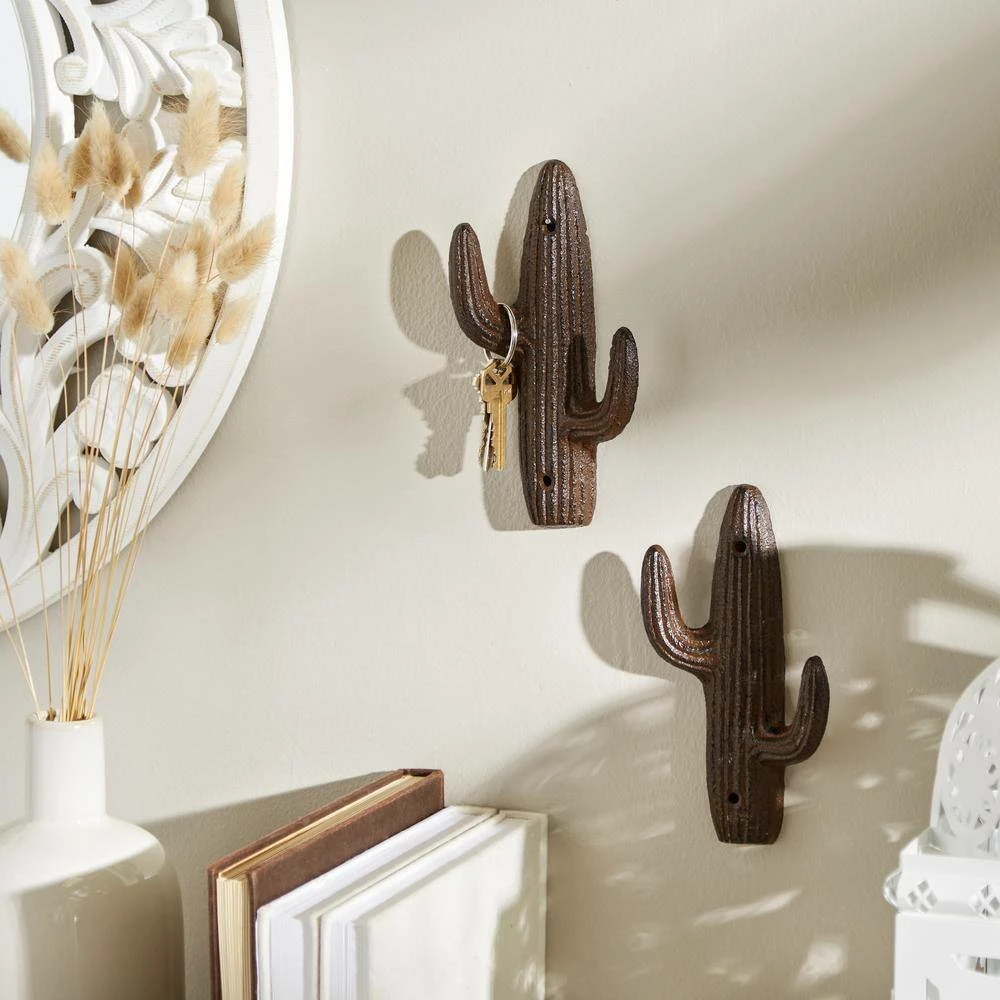 Zingz & Thingz Black Cast Iron Cactus Wall Hook (Set of 2) - Image 4