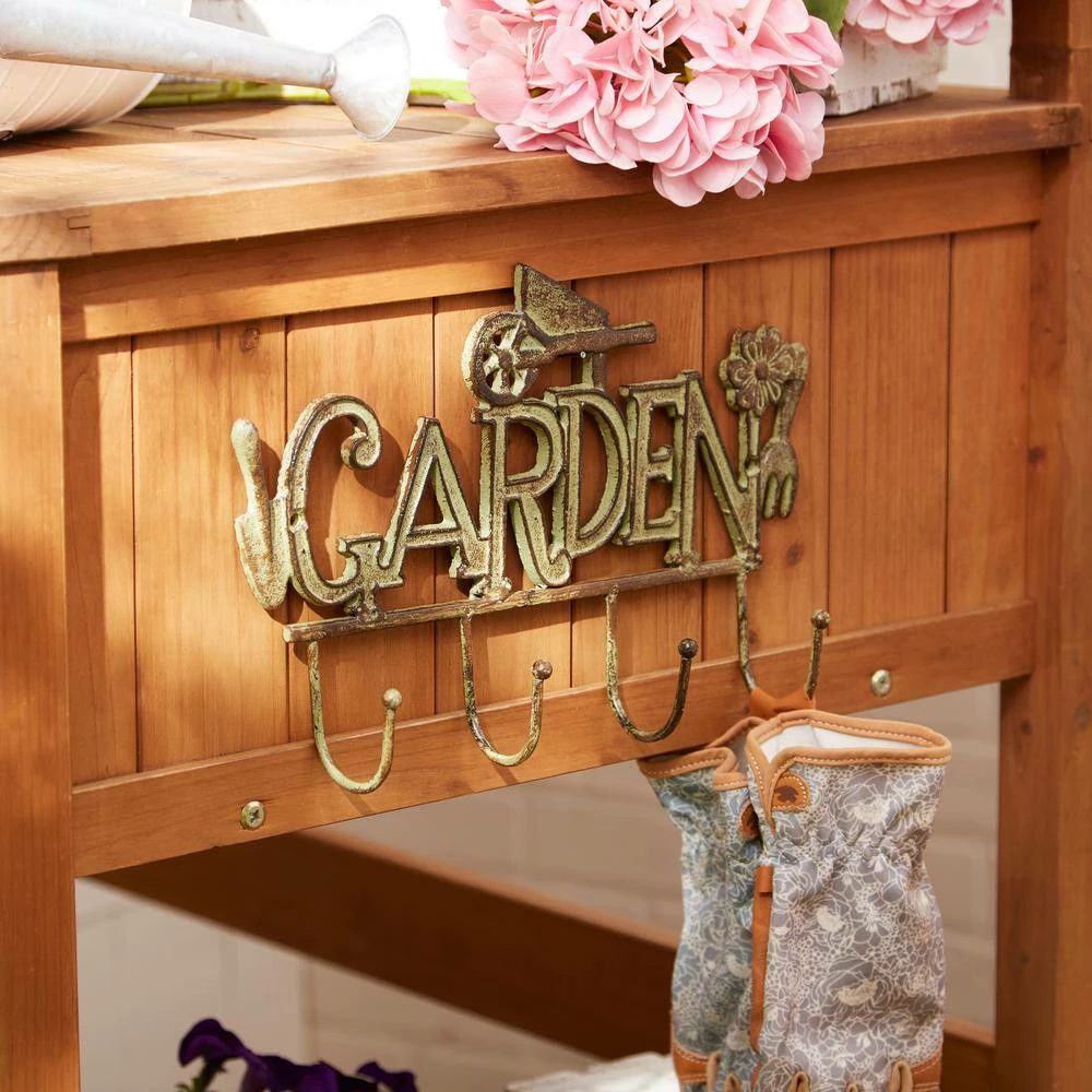 Zingz & Thingz 11.75 in. x 1.5 in. x 7.75 in. Bronze Cast Iron Garden Wall Hook - Image 4