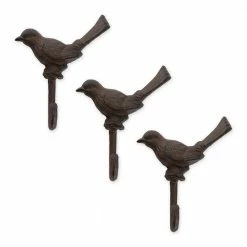 Zingz & Thingz Cast Iron Robin Wall Hooks (Set of 3)