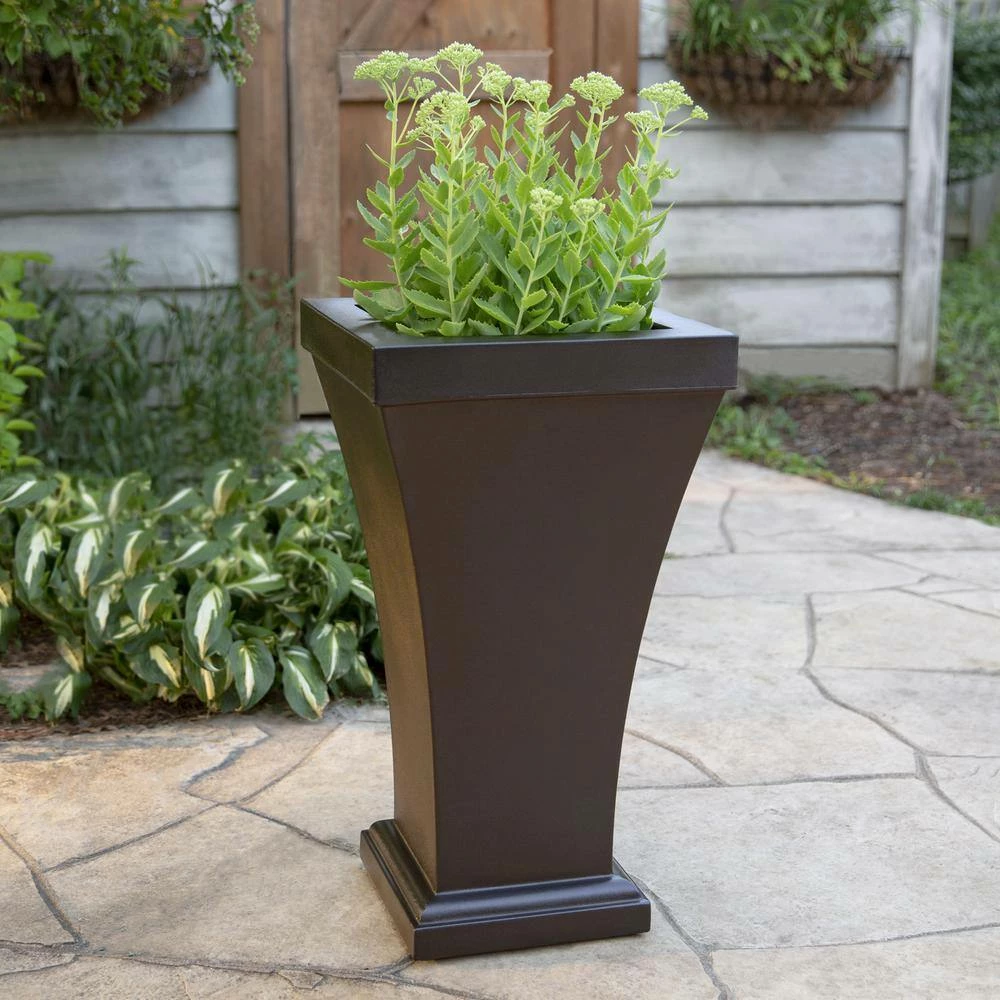 Mayne Bordeaux 28 in. Tall Self-Watering Espresso Polyethylene Planter - Image 5