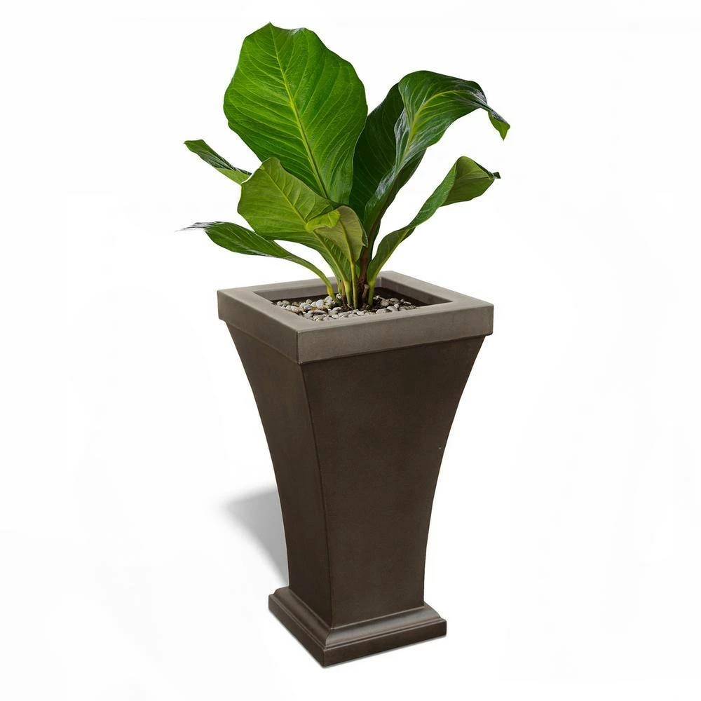 Mayne Bordeaux 28 in. Tall Self-Watering Espresso Polyethylene Planter - Image 3