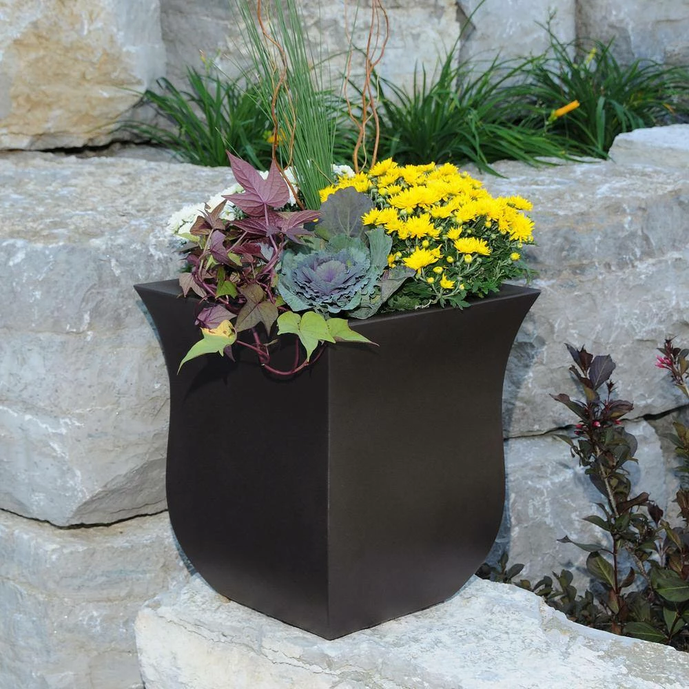 Mayne Valencia 16 in. Square Espresso Polyethylene Planter - Image 5