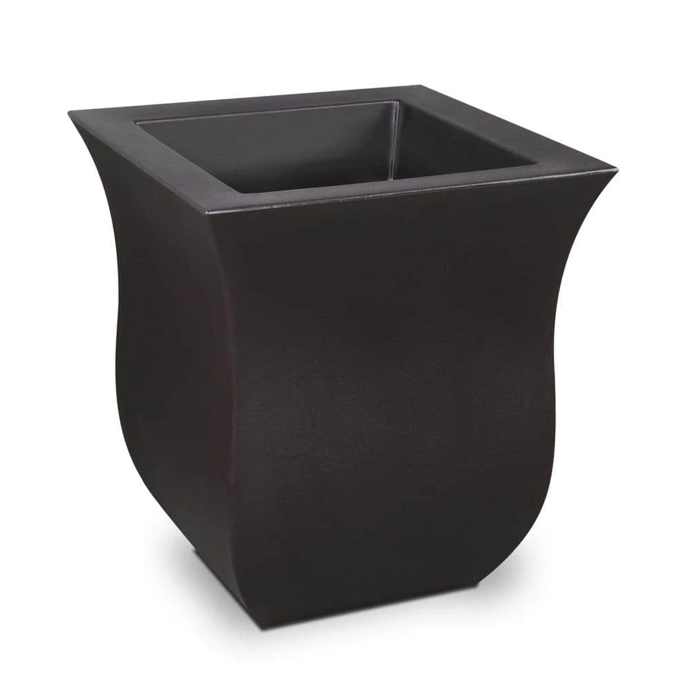 Mayne Valencia 16 in. Square Espresso Polyethylene Planter