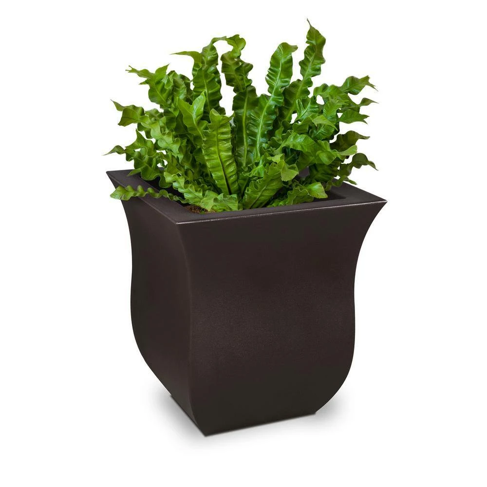 Mayne Valencia 16 in. Square Espresso Polyethylene Planter - Image 3