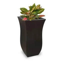 Mayne Valencia 30 in. Tall Espresso Polyethylene Planter