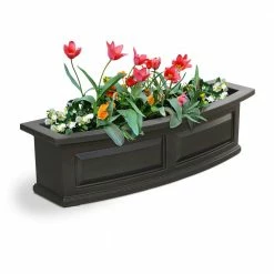 Mayne Nantucket 36 in. x 11.5 in. Self-Watering Espresso Polyethylene Window Box