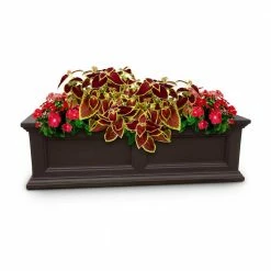 Mayne Fairfield 36 in. x 11 in. Self-Watering Espresso Polyethylene Window Box