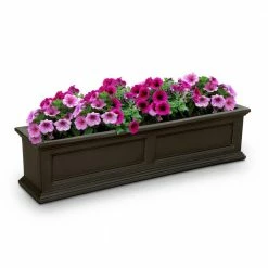 Mayne Fairfield 48 in. x 11 in. Self-Watering Espresso Polyethylene Window Box