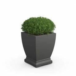 Mayne Acadia 16 in. Square Self-Watering Graphite Grey Polyethylene Planter