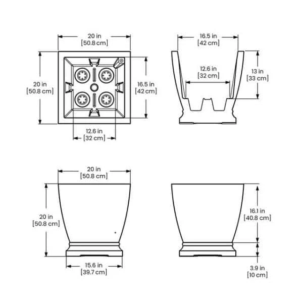 Mayne Acadia 20 in. Square Self-Watering Graphite Grey Polyethylene Planter - Image 5
