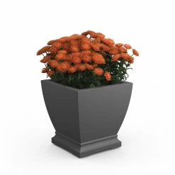 Mayne Acadia 20 in. Square Self-Watering Graphite Grey Polyethylene Planter