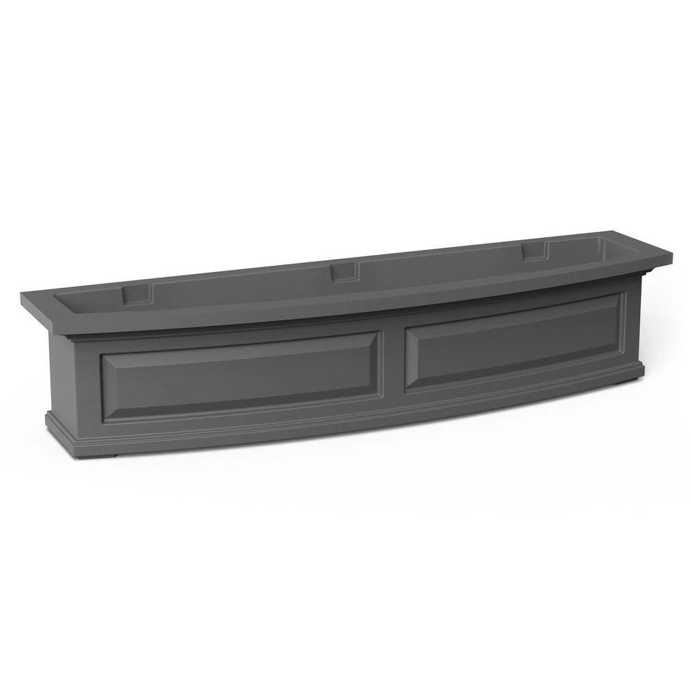 Mayne Nantucket 48 in. x 11.5 in. Self-Watering Graphite Grey Polyethylene Window Box - Image 2